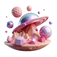 wonderful abstract Pink Alien Sky Transparent Background for Creative Projects png