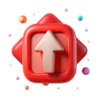 elegant artistic Red Upload Icon Isolated for Web Applications premium png