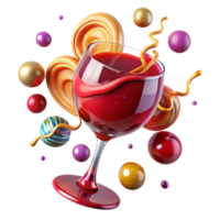 stunning creative Red Wine Glass Full Swirl Isolated for Wine Tasting png