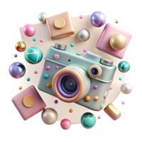 serene abstract Retro Camera Pattern Transparent for Textile Design professional png