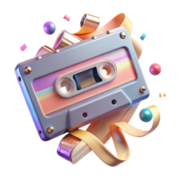 wonderful vintage Retro Cassette Tape Transparent with Magnetic Tape for Music Nostalgia authentic png