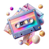 stunning classic Retro Cassette Tape Transparent with Magnetic Tape for Music Nostalgia original png