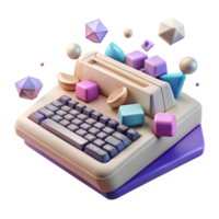 vibrant abstract Retro Computer Keyboard Transparent for Typing Projects genuine png