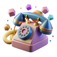 wonderful abstract Retro Pop Art Style Telephone Transparent high quality png