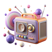wonderful artistic Retro Radio Receiver Transparent with Tuning Knob for Audio Projects high quality png
