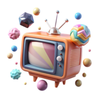 beautiful minimalist Retro Television Cutout with Static Effect for Graphic Design premium png