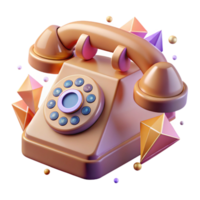 impressive creative Retro Telephone Transparent with Rotary Dial for Communication Design png