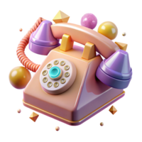 stunning minimalist Retro Telephone Transparent with Rotary Dial for Communication Design professional png