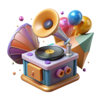 dramatic rustic Retro Vinyl Record Player Transparent for Vintage Projects professional png