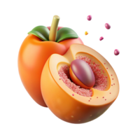 stunning artistic Ripe Peach Half Pit Isolated for Fruit Marketing png