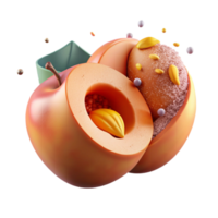 extraordinary rustic Ripe Peach Half Pit Isolated for Fruit Marketing high resolution png