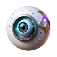 stunning contemporary Robot Eye Isolated with Glowing Pupil for Ai Art detailed png