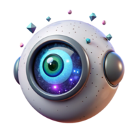 wonderful abstract Robot Eye Isolated with Glowing Pupil for Ai Art high quality png