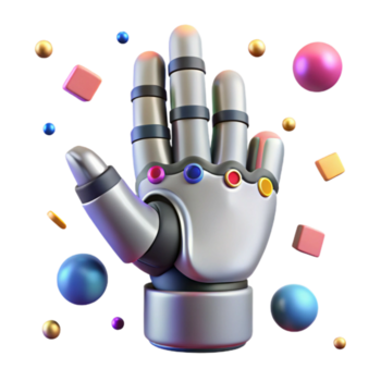 magnifik rustik robot hand gest isolerat med pekande finger för robotik ui png