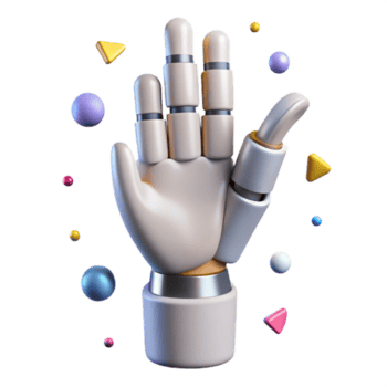 fantastisk rustik robot hand gest isolerat med pekande finger för robotik ui hög kvalitet png