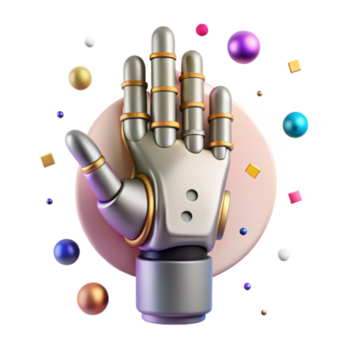 utöver det vanliga kreativ robot hand gest isolerat med pekande finger för robotik ui hög upplösning png