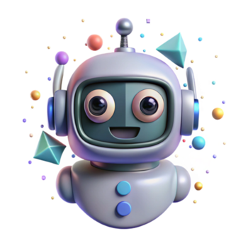 wonderful abstract Robot Head Front View Isolated with Sensors for Ai Robotics high quality png