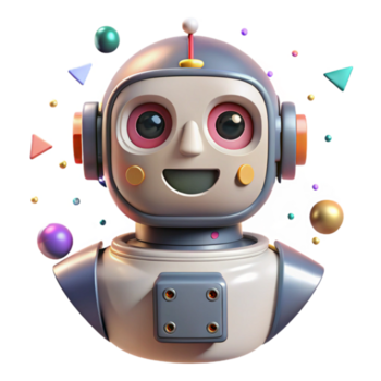 vibrant rustic Robot Head Front View Isolated with Sensors for Ai Robotics premium png