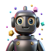 stunning abstract Robot Silhouette Front View Cutout for Logo Design detailed png