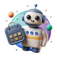 impressive vintage Robot Silhouette with Calendar Icon Transparent for Scheduling original png