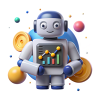 magnificent traditional Robot Silhouette with Chart Icon Isolated for Data Analysis original png