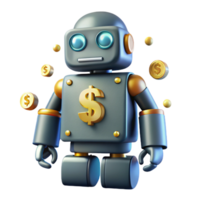 wonderful traditional Robot Silhouette with Dollar Icon Transparent for Finance premium png