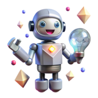 stunning artistic Robot Silhouette with Lightbulb Transparent for Innovation high resolution png