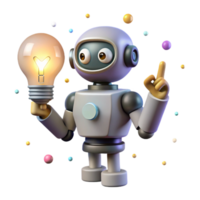 wonderful abstract Robot Silhouette with Lightbulb Transparent for Innovation authentic png
