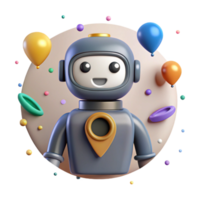beautiful artistic Robot Silhouette with Location Icon Cutout for Gps Navigation detailed png