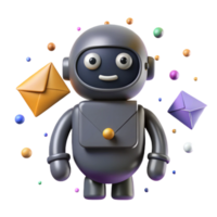 extraordinary traditional Robot Silhouette with Mail Icon Cutout for Communication professional png