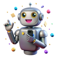 vibrant minimalist Robot Silhouette with Phone Icon Transparent for Contact Information authentic png