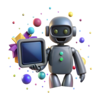 beautiful artistic Robot Silhouette with Screen Cutout for User Interface professional png