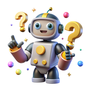 magnifique rustique robot silhouette avec question marque isolé pour problème résolution authentique png