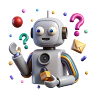 elegant rustic Robot Silhouette with Question Mark Isolated for Problem Solving original png