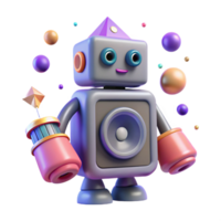 stunning creative Robot Silhouette with Speaker Icon Isolated for Sound Systems high quality png