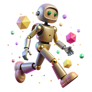 elegant abstract Robot Walking Isolated with Animated Legs for Robotics Motion png