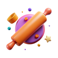 serene modern Rolling Pin Baking Isolated for Food Blog Graphics detailed png