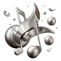 wonderful minimalist Silver Music Notes Isolated for Elegant Music Projects premium png