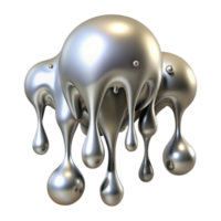 serene artistic Silver Paint Drips Isolated for Artistic Compositions high quality png