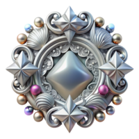 stunning abstract Silver Ornate Border Cutout for Vintage Graphics detailed png