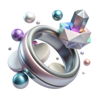 serene contemporary Silver Ring Stackable Design Transparent for Minimalist Fashion high resolution png