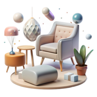 impressive contemporary Simple Furniture Silhouette Collection Transparent for Minimalist Projects authentic png