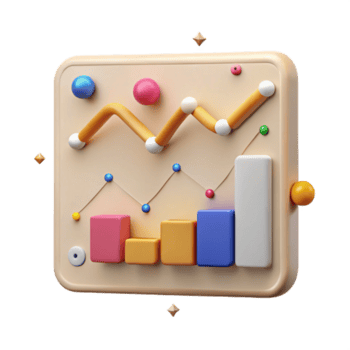 serene modern Simple Line Chart with Grid Cutout for Data Analysis authentic png