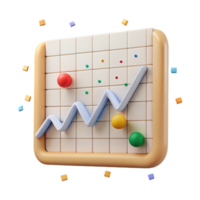 serene minimalist Simple Line Chart with Grid Cutout for Data Analysis original png