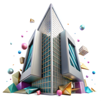 beautiful rustic Skyscraper Facade Angular Design Perspective Cutout premium png