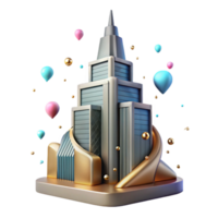 magnificent modern Skyscraper Silhouette Isolated for Architectural Visualization high quality png