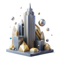 wonderful rustic Skyscraper Silhouette Cutout for Architectural Visualization high resolution png
