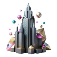 wonderful vintage Skyscraper Silhouette Cutout for Architectural Visualization detailed png