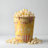 Bucket of popcorn with a popcorn pattern. psd