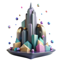 elegant modern Skyscraper Silhouette Cutout for Architectural Visualization png